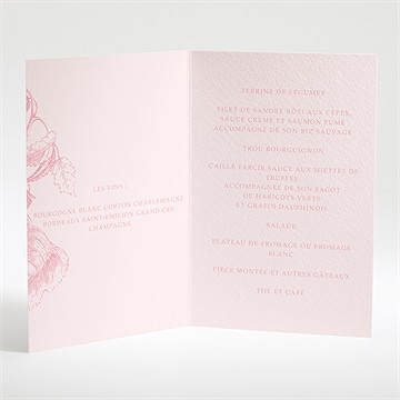 Menu mariage carte gourmande et raffinée - Intérieur du menu