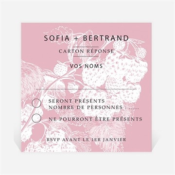 Carton réponse mariage carte gourmande et raffinée