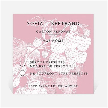 Carton réponse mariage carte gourmande et raffinée