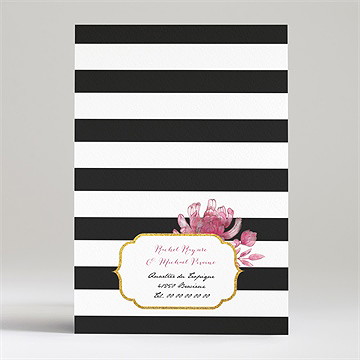 Faire-part mariage original et baroque - Dos du faire-part