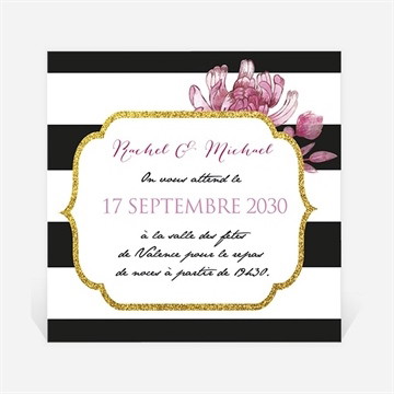 Carton d'invitation mariage original et baroque
