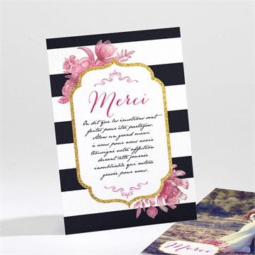 Remerciement mariage original et baroque