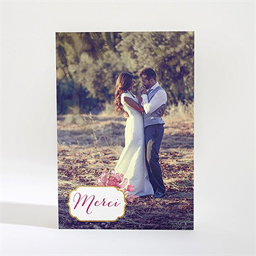 Remerciement mariage original et baroque - Dos de la carte