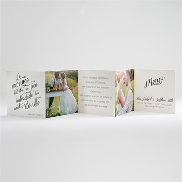 Remerciement mariage notre volonté - Intérieur du carton de remerciement