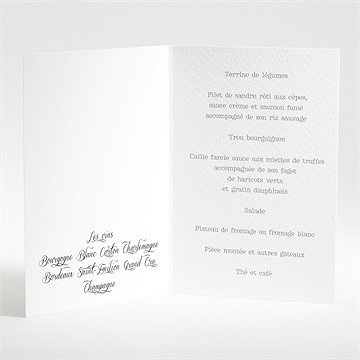 Menu mariage notre volonté - Menu ouvert