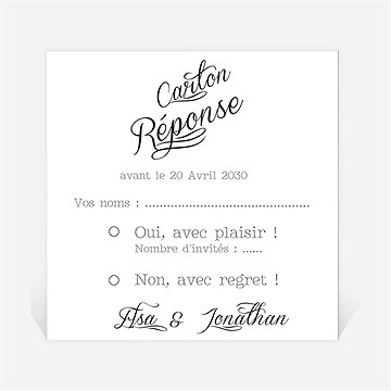 Carton réponse mariage notre volonté