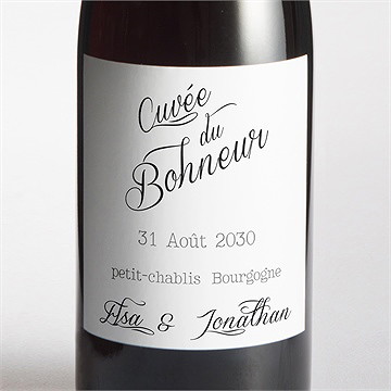 Etiquette de bouteille mariage notre volonté