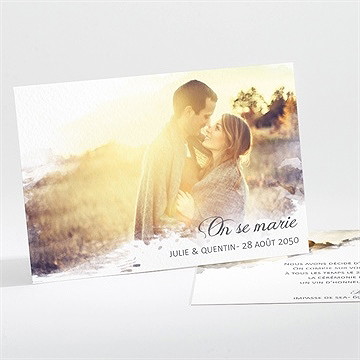 Faire-part mariage tendresse photo