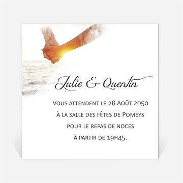 Carton d'invitation mariage tendresse photo