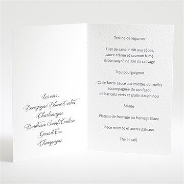 Menu mariage tendresse photo - Menu ouvert