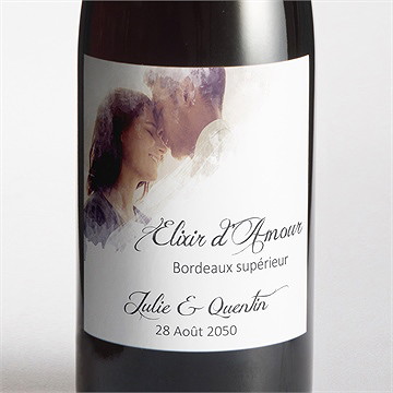 Etiquette de bouteille mariage tendresse photo