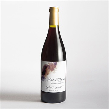 Etiquette de bouteille mariage tendresse photo - Mise en situation