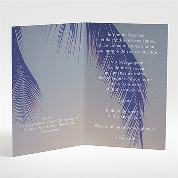 Menu mariage notre coucher de soleil - Menu ouvert