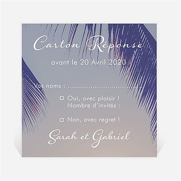Carton réponse mariage notre coucher de soleil