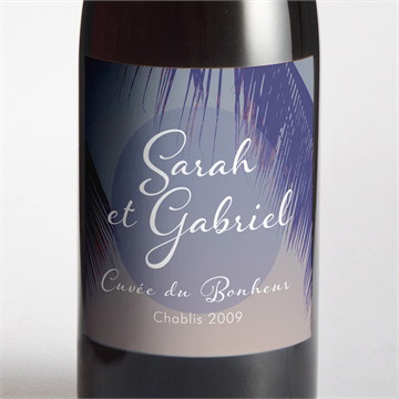 Etiquette de bouteille mariage notre coucher de soleil