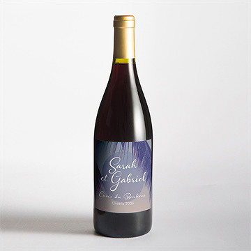 Etiquette de bouteille mariage notre coucher de soleil - Mise en situation