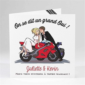 Faire-part mariage 2 bikers in love