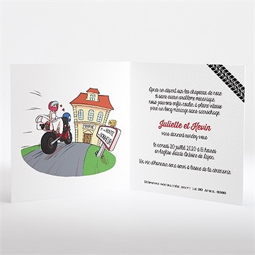 Faire-part mariage 2 bikers in love - Intérieur du faire-part