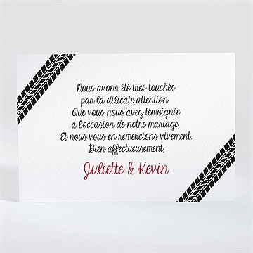 Remerciement mariage 2 bikers in love - Dos du faire-part