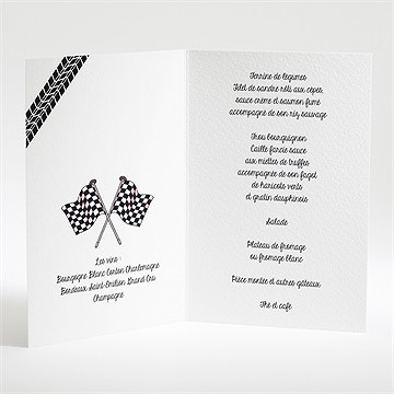 Menu mariage 2 bikers in love - Menu ouvert