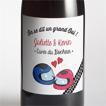 Etiquette de bouteille mariage 2 bikers in love