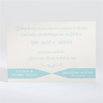 Remerciement mariage notre bande son! - Dos du faire-part