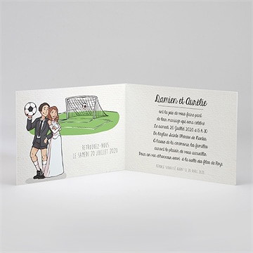 Faire-part mariage a vos crampons de football ! - Intérieur du faire-part