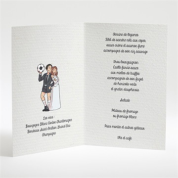 Menu mariage a vos crampons de football ! - Menu ouvert
