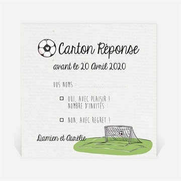 Carton réponse mariage a vos crampons de football !