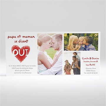 Faire-part mariage les enfants annoncent ! - Dos du faire-part