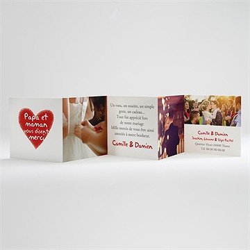 Remerciement mariage les enfants annoncent ! - Intérieur du carton de remerciement