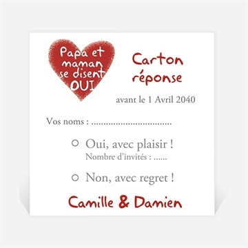 Carton réponse mariage les enfants annoncent !