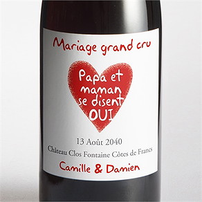 Etiquette de bouteille mariage les enfants annoncent !