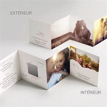 Faire-part mariage roman photo - Vue d'ensemble
