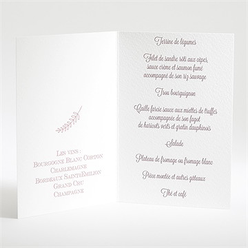 Menu mariage roman photo - Menu ouvert