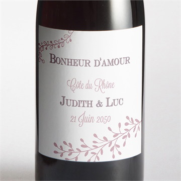 Etiquette de bouteille mariage roman photo