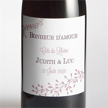 Etiquette de bouteille mariage roman photo