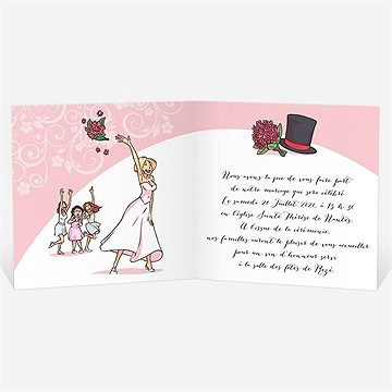 Faire-part mariage ils se disent oui! - Faire-part ouvert