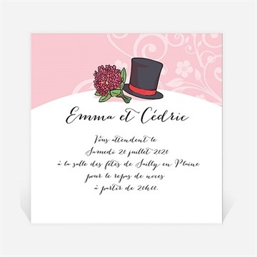 Carton d'invitation mariage ils se disent oui!