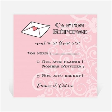 Carton réponse mariage ils se disent oui!