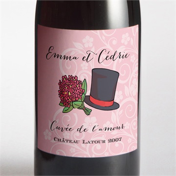 Etiquette de bouteille mariage ils se disent oui!