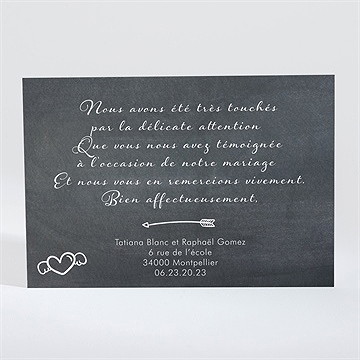 Remerciement mariage photobooth - Dos du faire-part