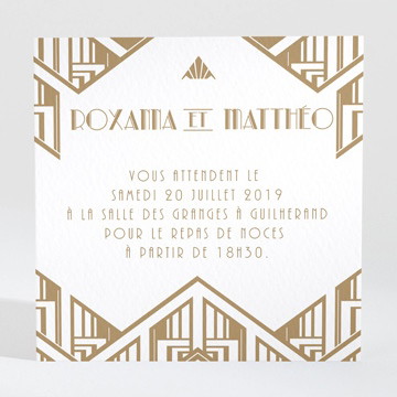 Carton d'invitation mariage années folles