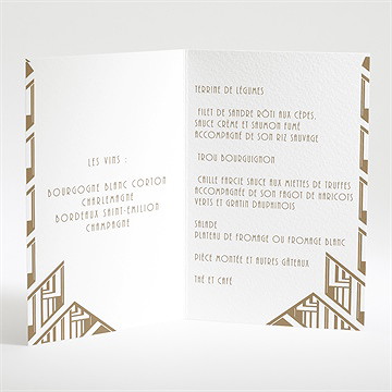 Menu mariage années folles - Menu ouvert