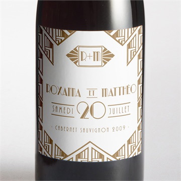 Etiquette de bouteille mariage années folles