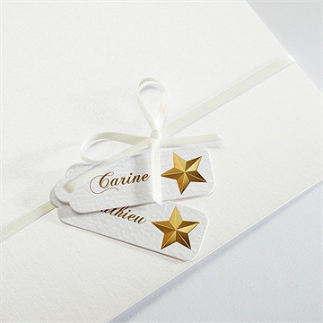 Faire-part mariage imitation cadre or - Détail de la pochette