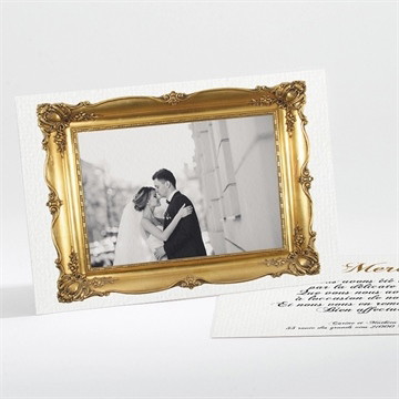 Remerciement mariage imitation cadre or