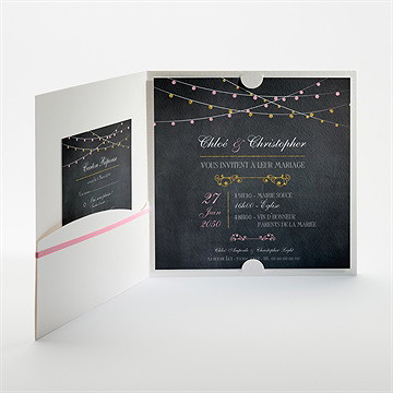 Faire-part mariage ardoise élégante et étiquettes - Intérieur de la pochette