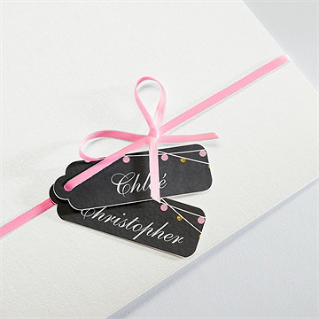 Faire-part mariage ardoise élégante et étiquettes - Détail de la pochette