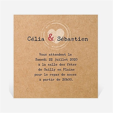 Carton d'invitation mariage l'instant magique